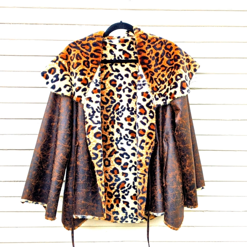 Reversible faux leather jacket